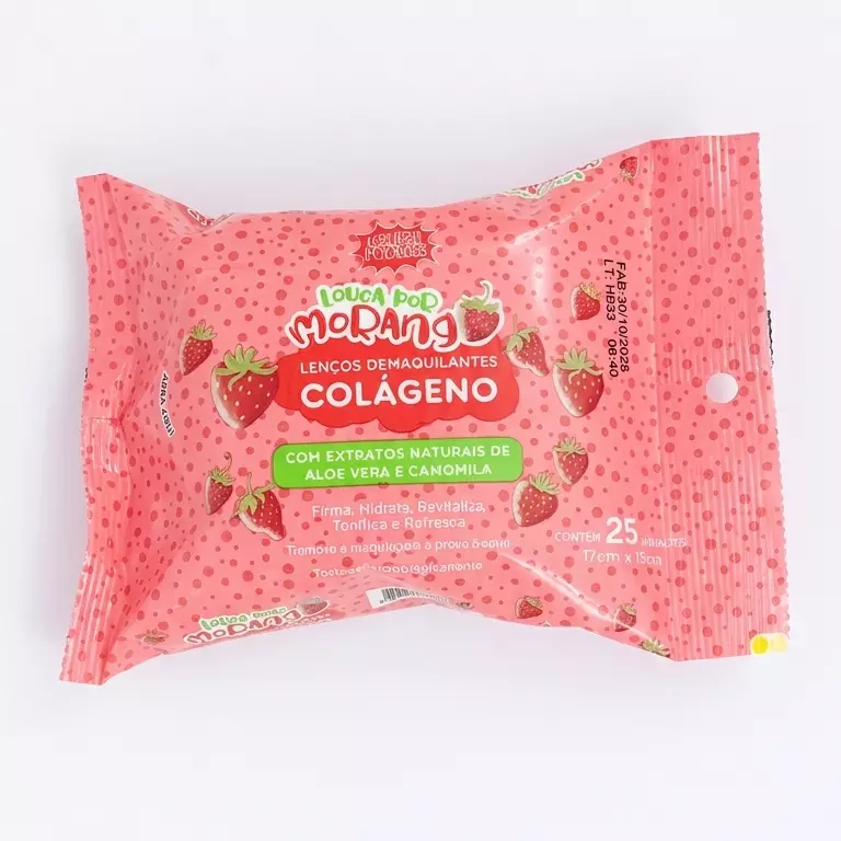 Lenço Demaquilante Louca por morango