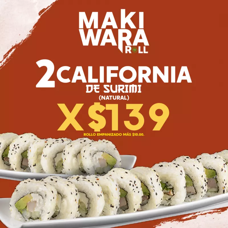 2 california de surimi x $139.00