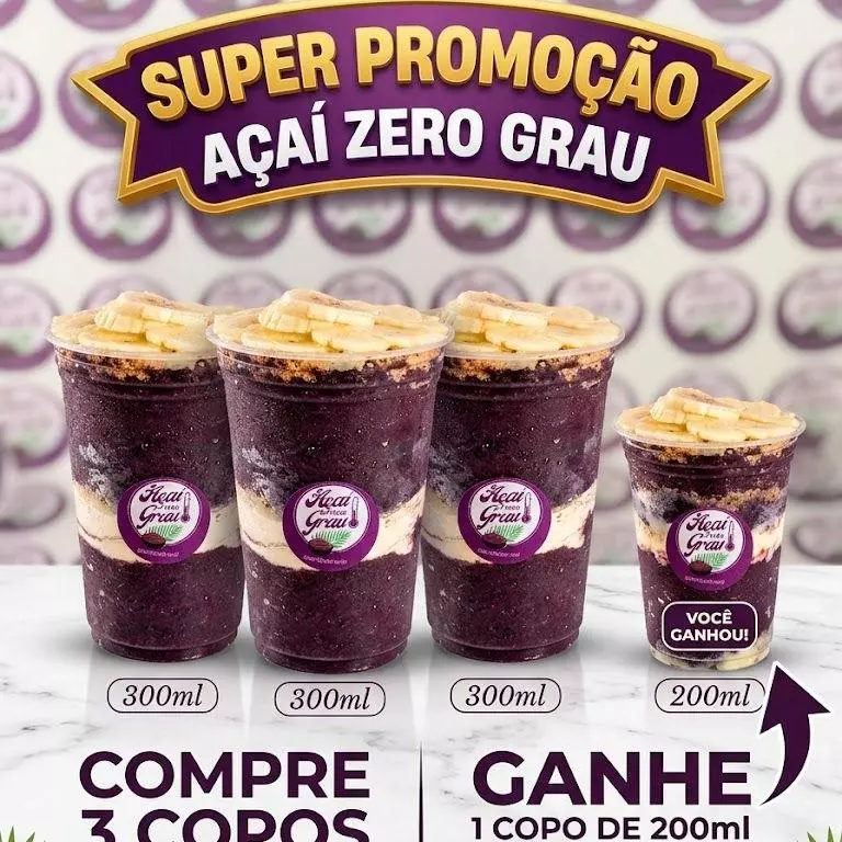 TRÊS AÇAI DE 300ML + 1 200ML.