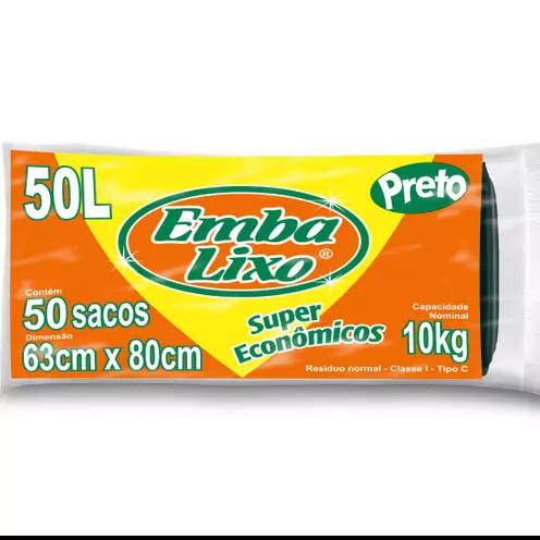 SACO LIXO 50LT C/ 50UN