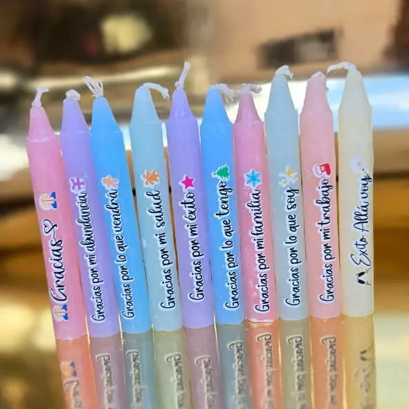 Vela Pastel 12cm pqte x10 gratitud