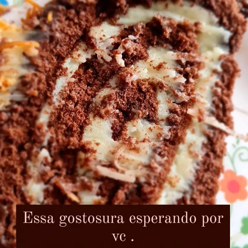 Rocambole prestígio fatia