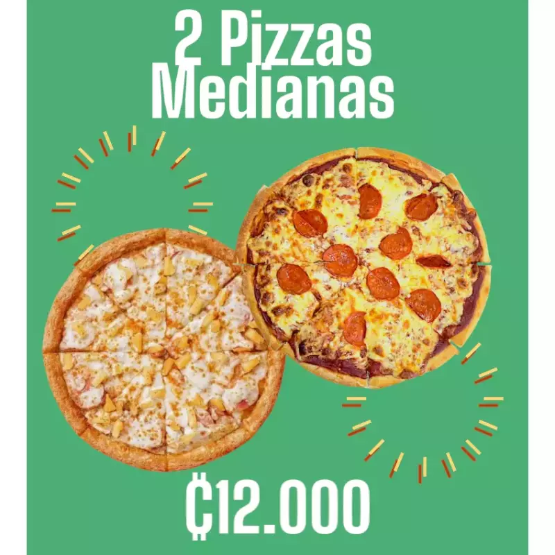 2 Pack Pizzas medianas 8 slices