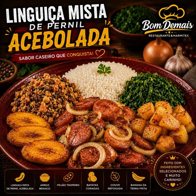 LINGUIÇA MISTA DE PERNIL ACEBOLADA