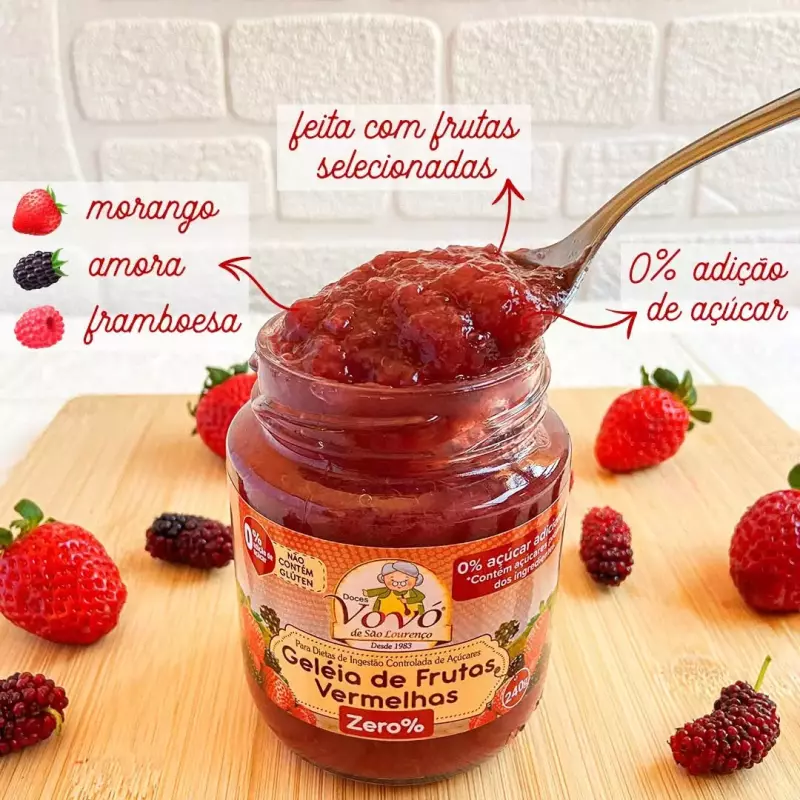 Geleia de Frutas Vermelhas Zero%