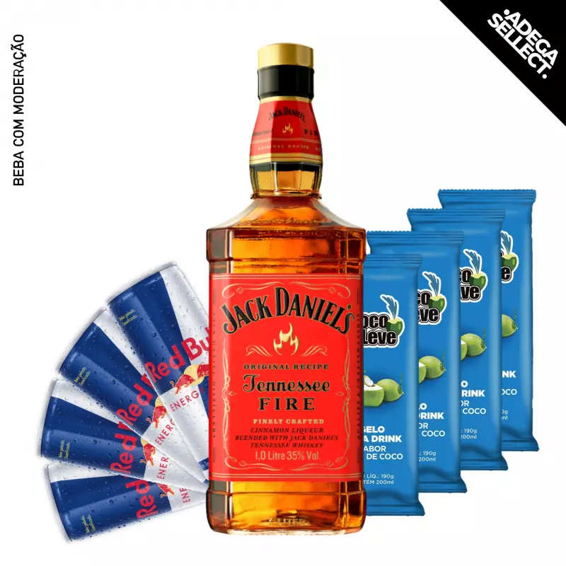 Combo Whisky J. Daniels Fire 1L
