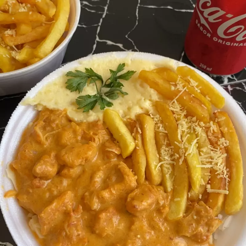 Strogonoff + Porção Fritas + Coca