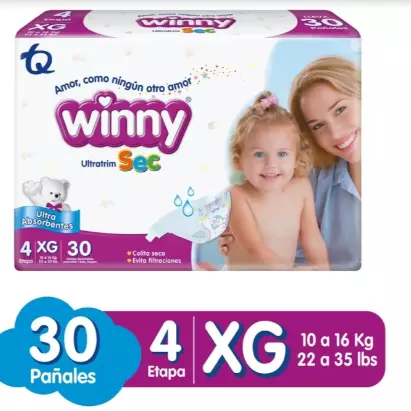 PAÑALES WINNY ETAPA 4 PAQUETE X 30