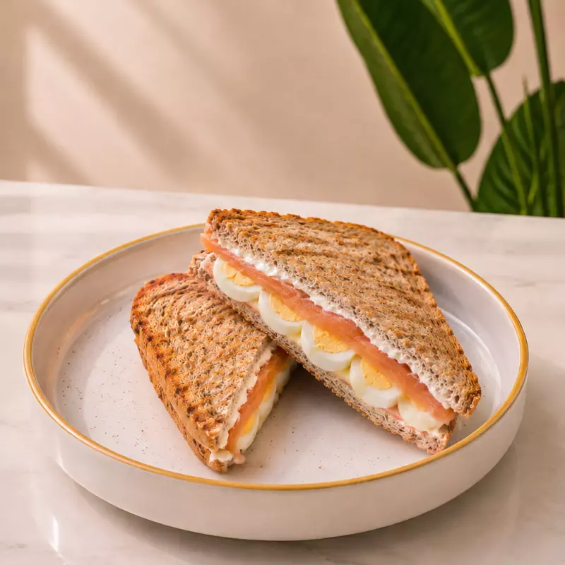 Sandwich Salmon y Huevo