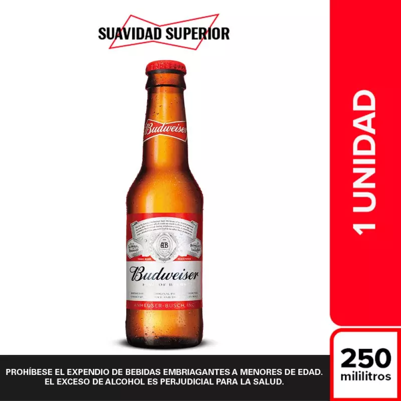 Cerveza Budweiser Bot. 250ml