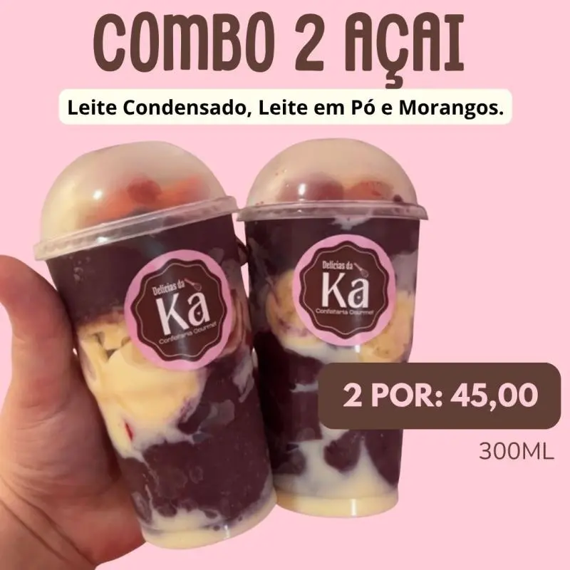 Combo: 2 Açaí com Morango