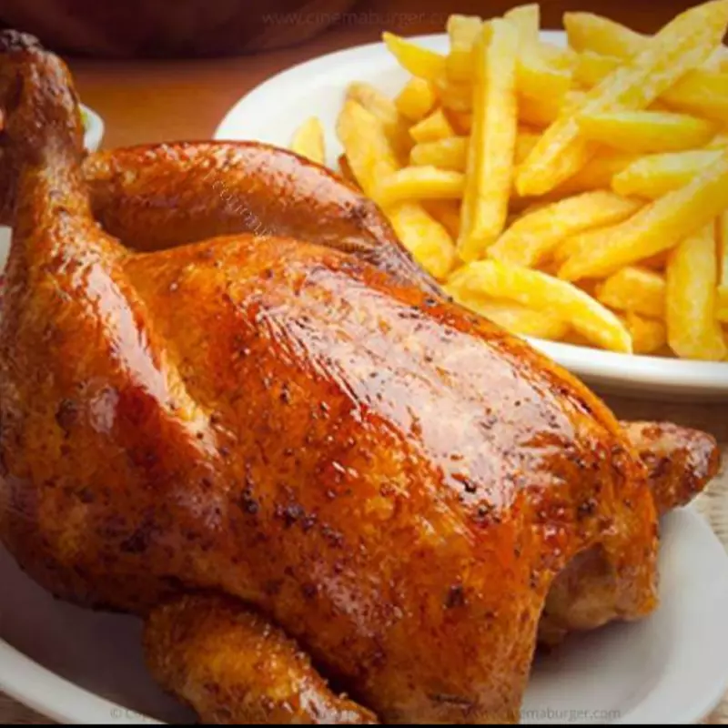 Pollo entero con fritas