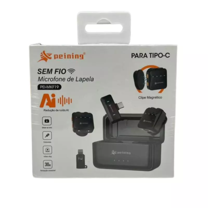 MICROFONE LAPELA TIPO-C PEI-MKF19