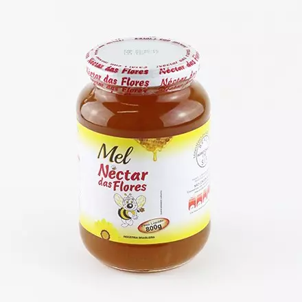 Mel no pote de vidro