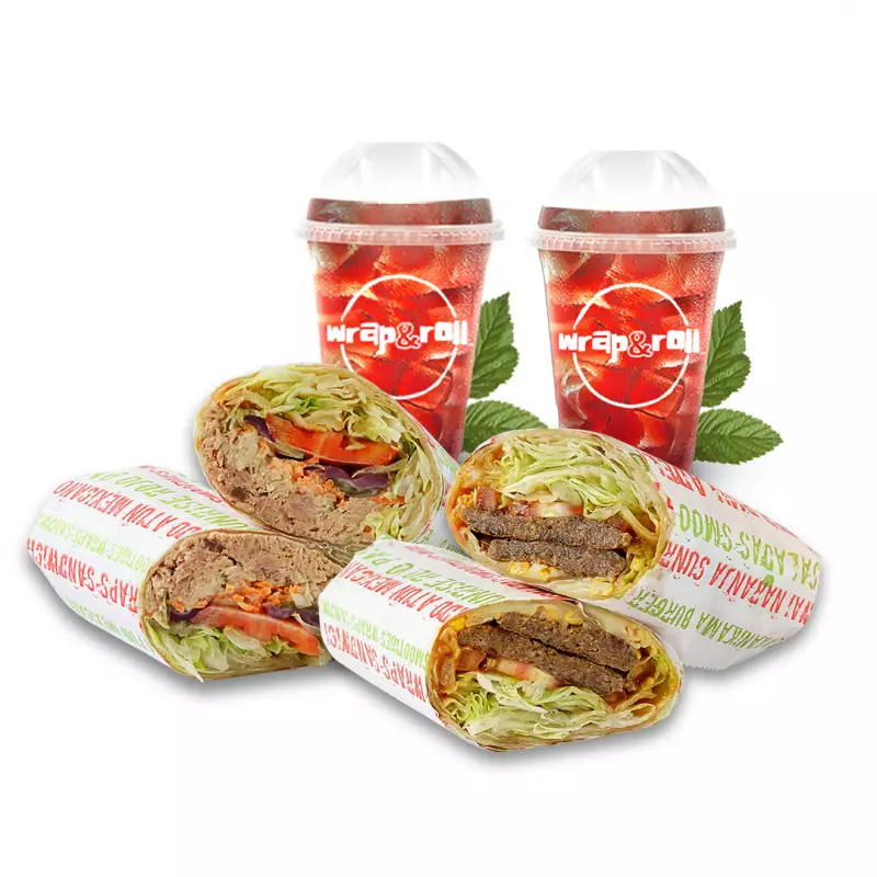 2 Wraps + 2 Tés de frutos rojos