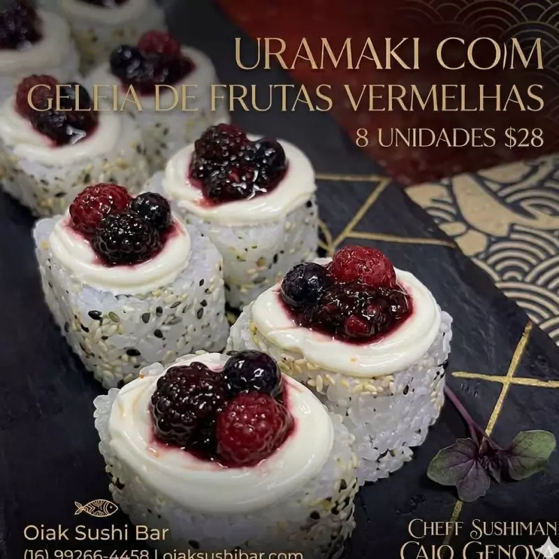 Uramaki Geleia Frutas Vermelha 8 Und