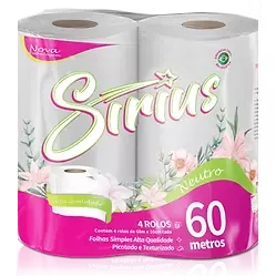PAPEL HIG. SIRIUS FOLHA SIMPLES 60M