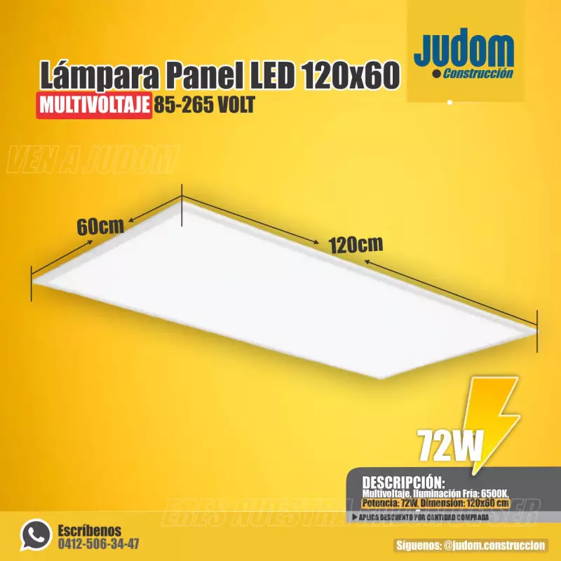 LAMPARA PANEL LED 120x60 cm │ 72w