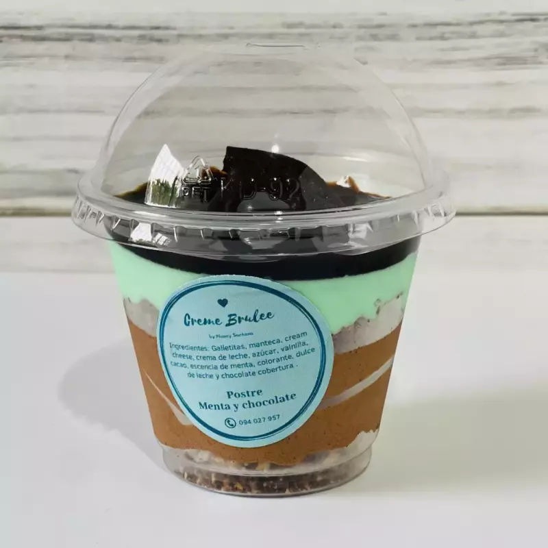 Postre chocolate con menta