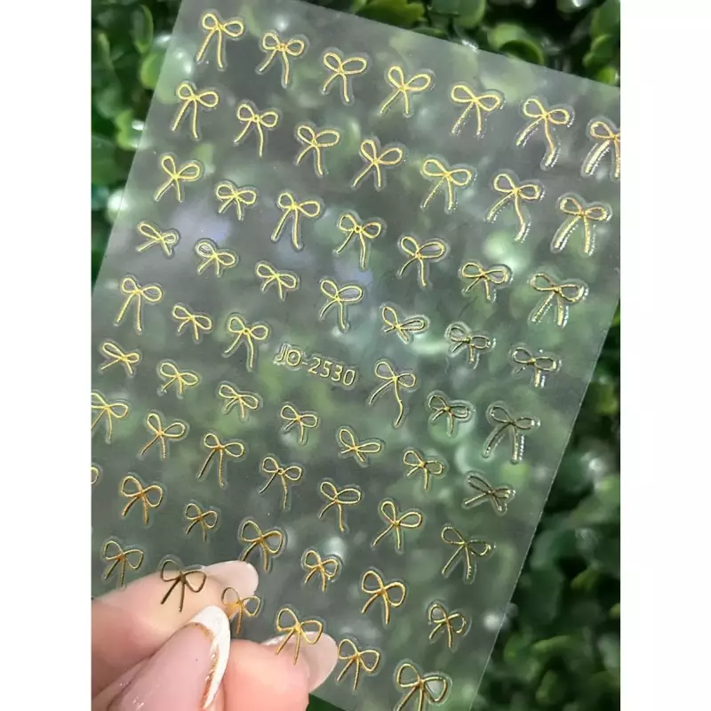 Cartela Adesivo Laço 60 Und.Dourado