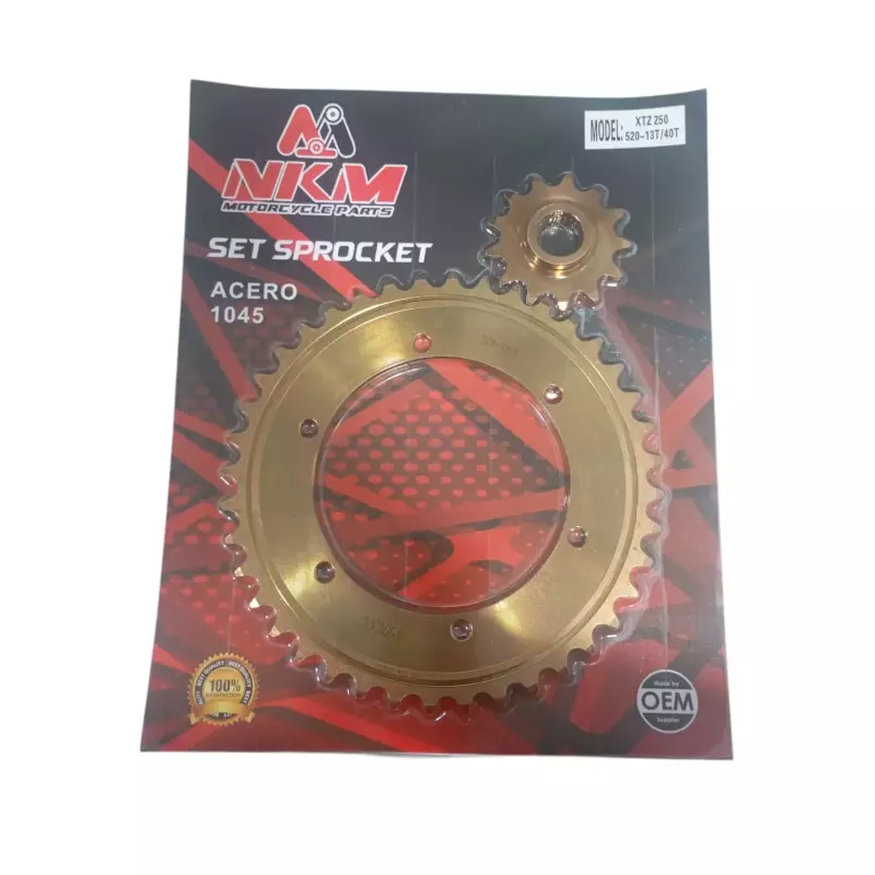 SET SPROCKET XTZ250 40T13T ORO NKM