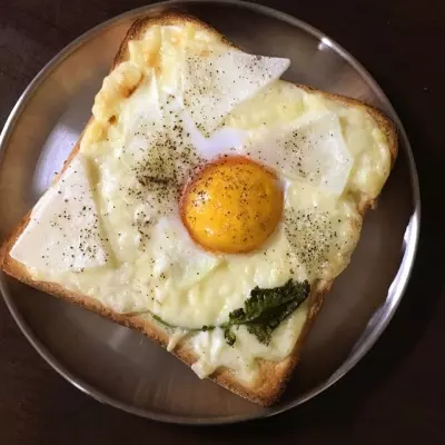 PÃO TOSTADO OVO E QUEIJO