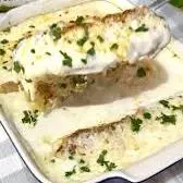 Gratin de filé de peixe ao molho de