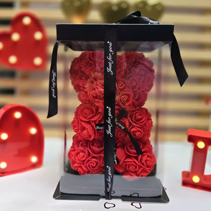 Oso en fommy con caja y cinta