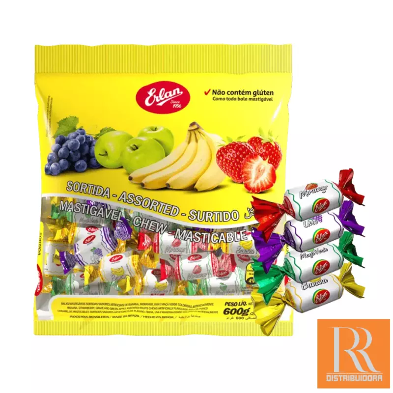 Bala Mastigável Erlan Sortida 500g