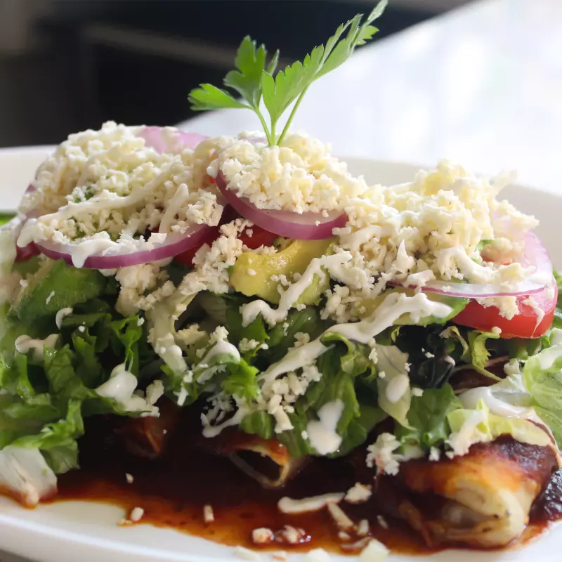 ENCHILADAS EN SALSA DE GUAJILLO