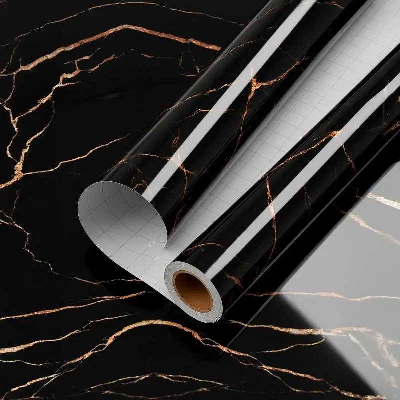 PAPEL TAPIZ AUTOADHESIVO NEGRO MARMO