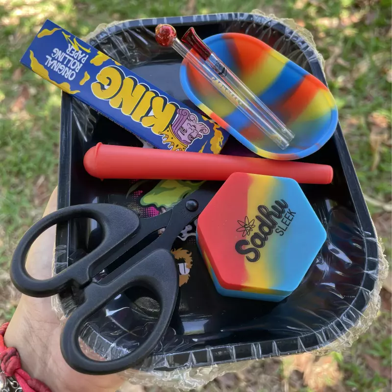 Kit bandeja + Piteira de vidro