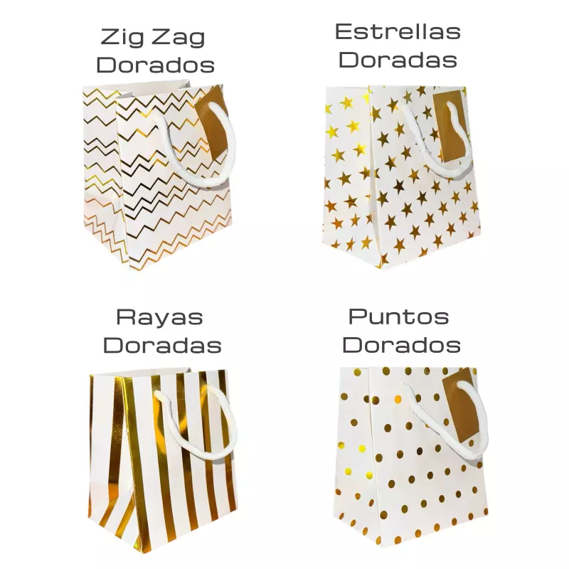 Bolsas Blancas Estampados Dorados
