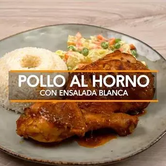 Pollo al horno con ensalada blanca