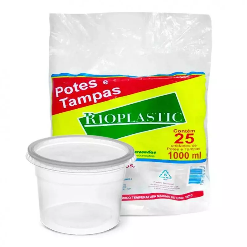 KIT POTE PP RIOPLASTIC 1000ML SOB.TAMPA C/25