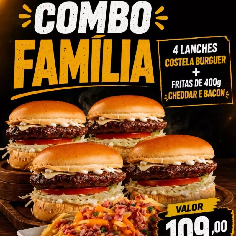 4 GB COSTELA + FRITAS CHEDDAR BACON