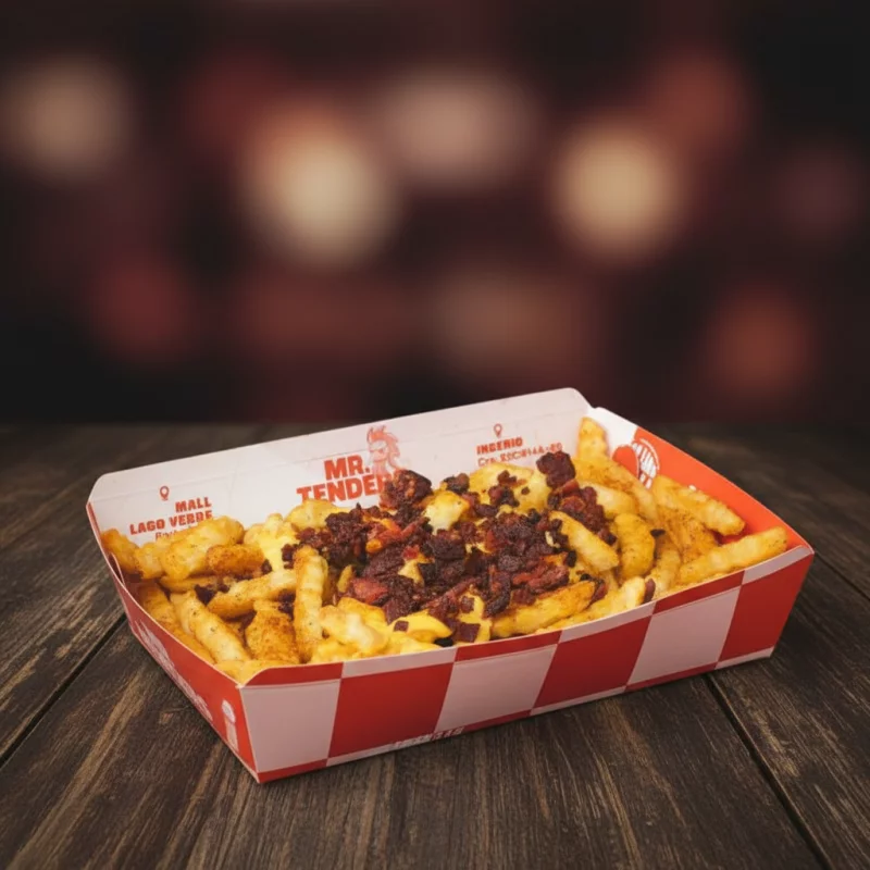 Papas con Cheddar y Tocineta