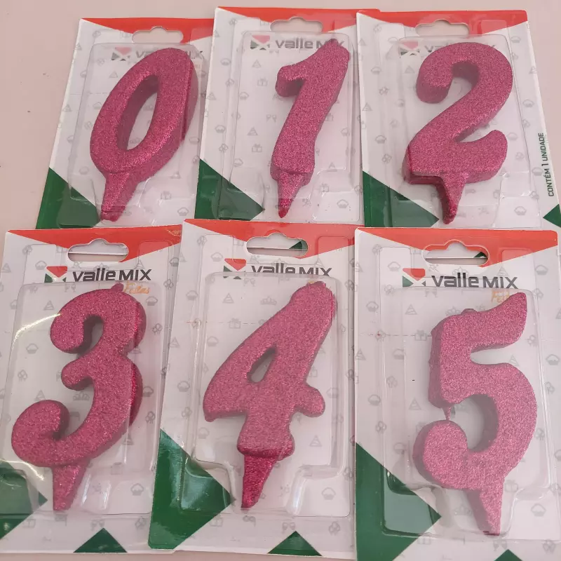 Vela numérica rosa