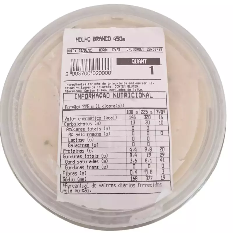 Molho Branco 450g