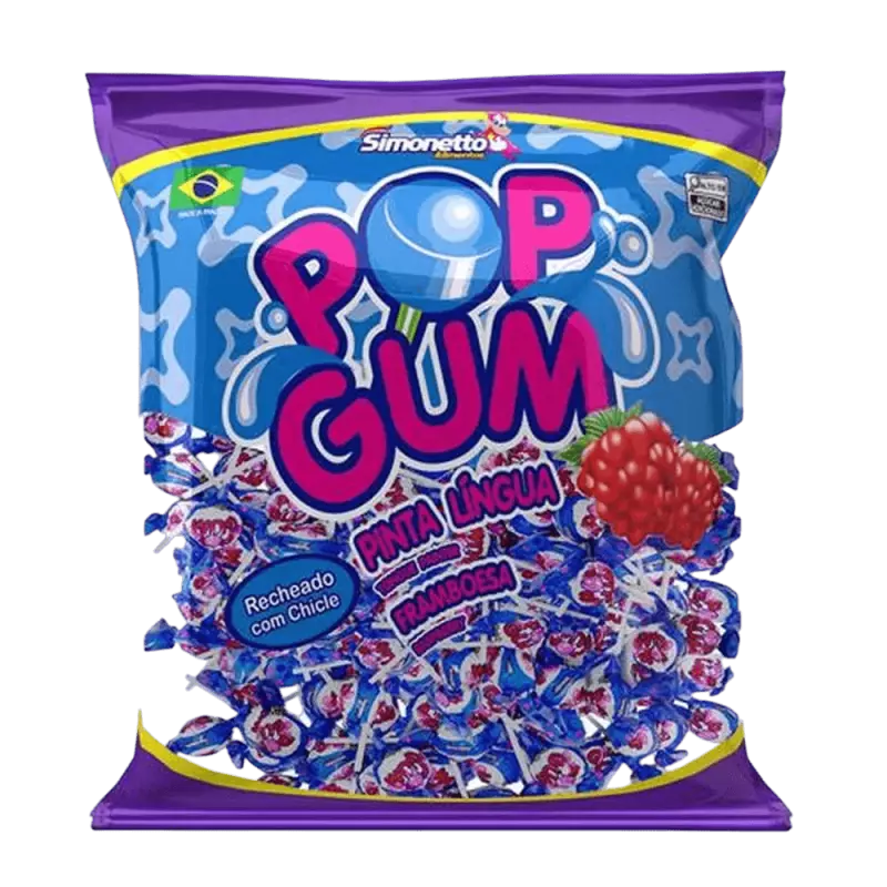 Pirulito Pop Gum Pinta Lingua 500G