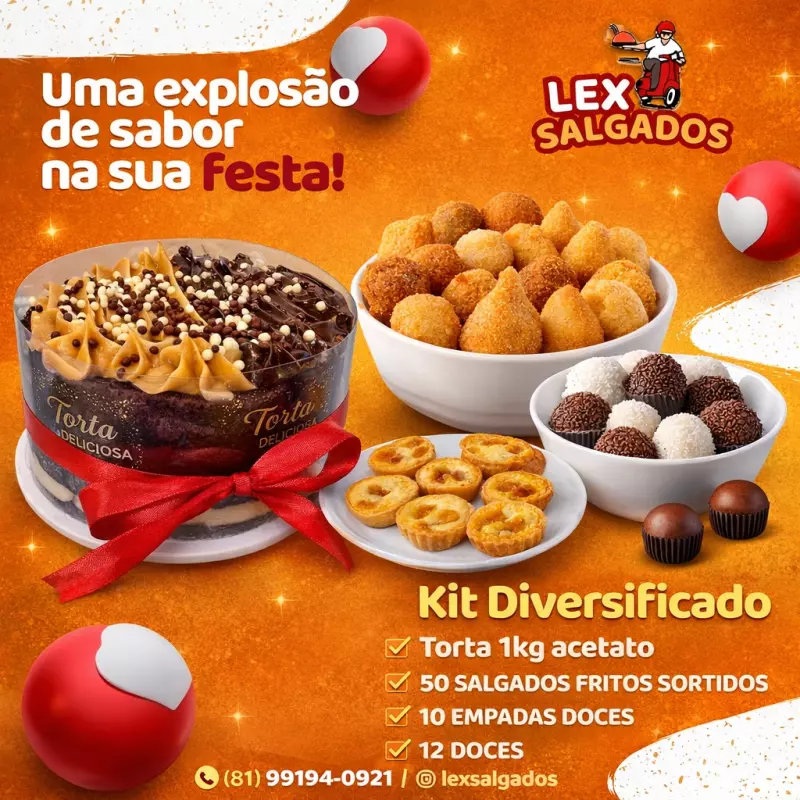 Torta 1kg 50salg 10 emp 12 doces