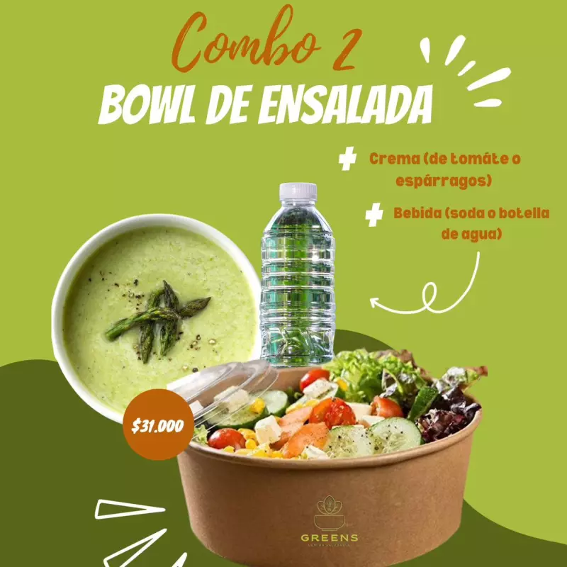 Combo 2 (Bowl-crema-soda o agua)