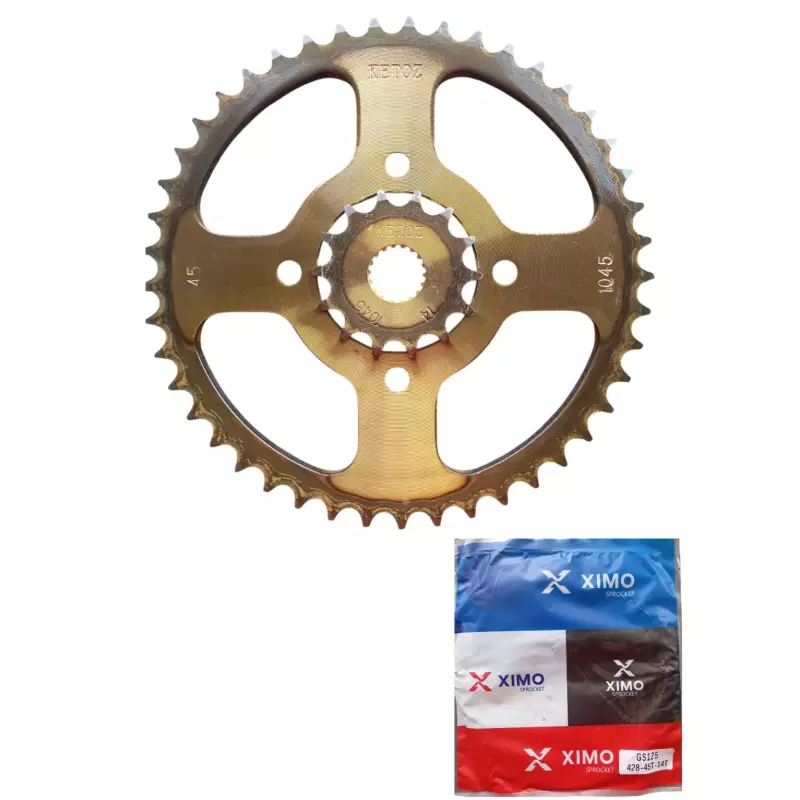 SET SPROCKET GS 125 45T 14T XIMO