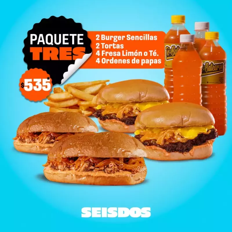 Pack 3: 2 Sencillas, 2 Tortas, 4 Beb