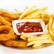 Papas fritas + 5 Aros de cebolla