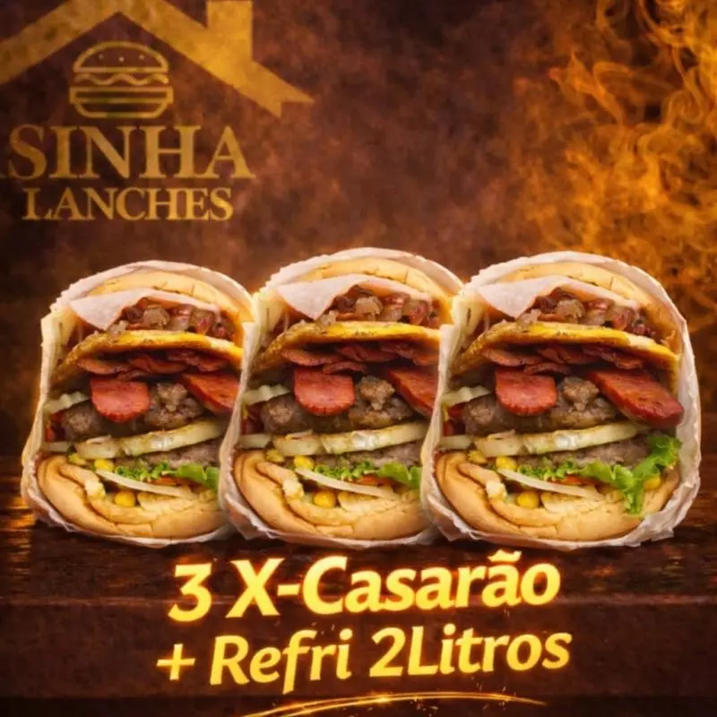 3 X-Casarão + Refri 2lt