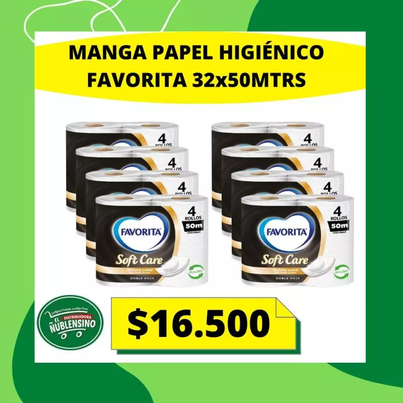 Manga papel higiénico favorita 32x50