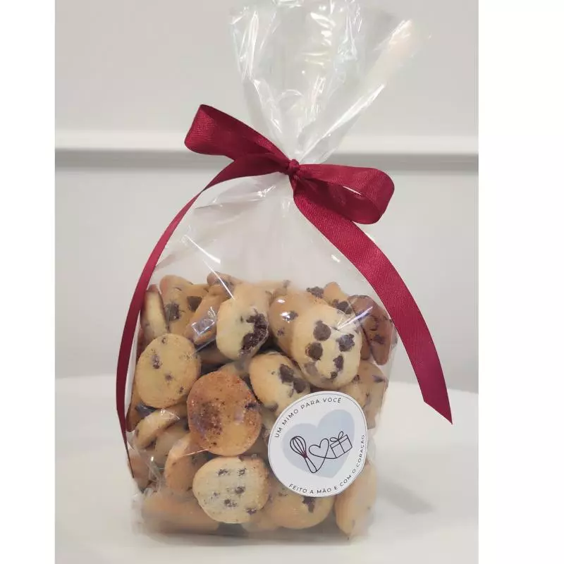 Saco com 300 gr de mini cookies