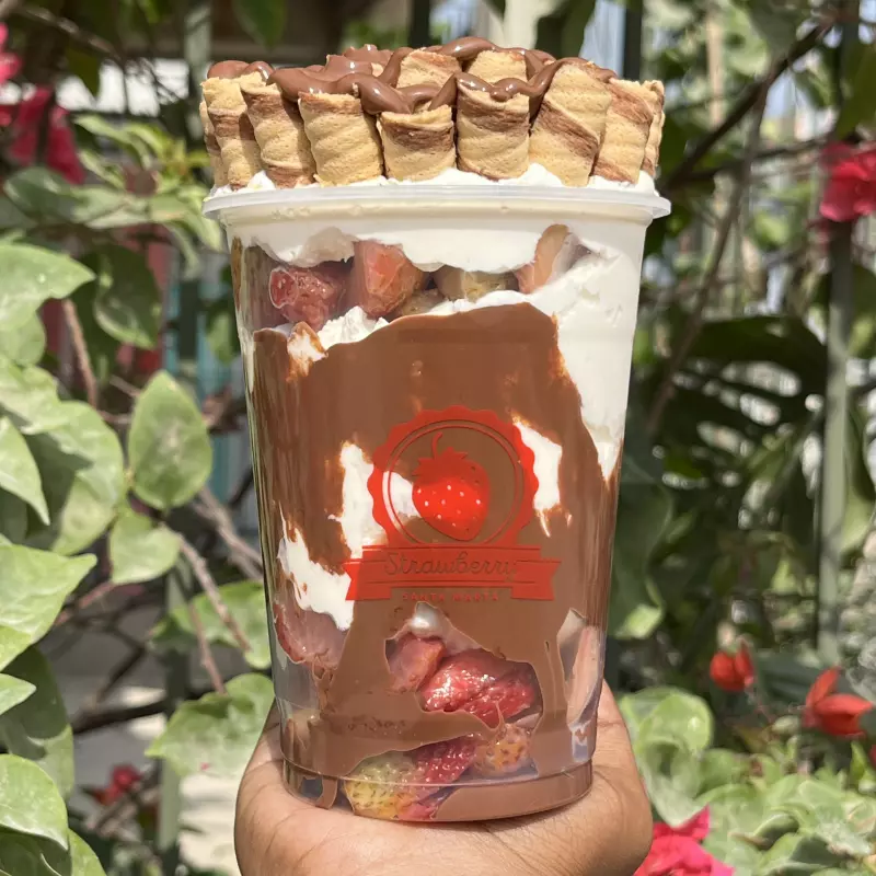 Strawberry barquillo de chocolate