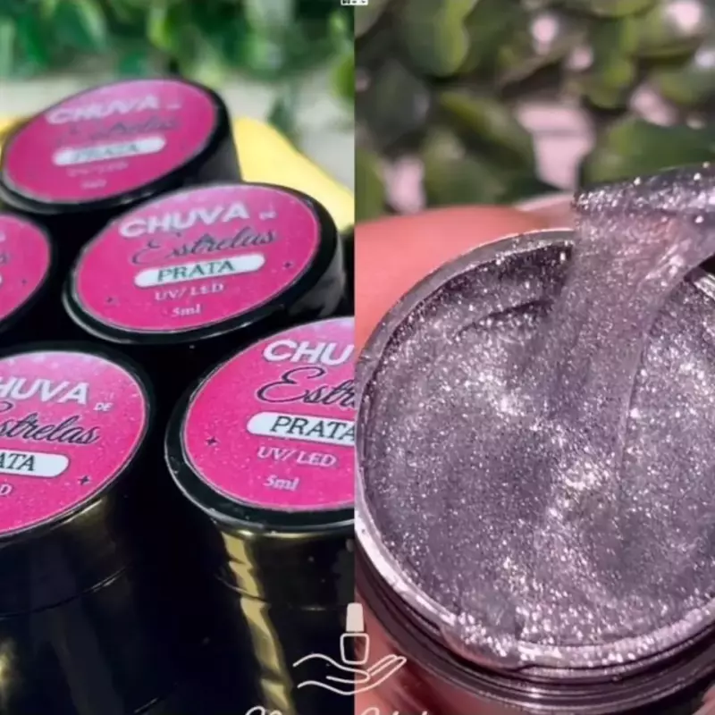 Esm.Gel Chuva D Estrelas Prata Paint